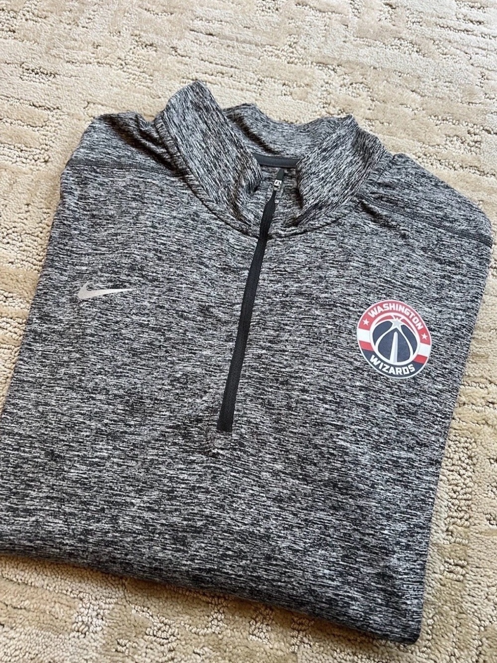 Washington Wizards Nike 1/4 Zip Mens M Lightweight Heather Gray Long Sleeve